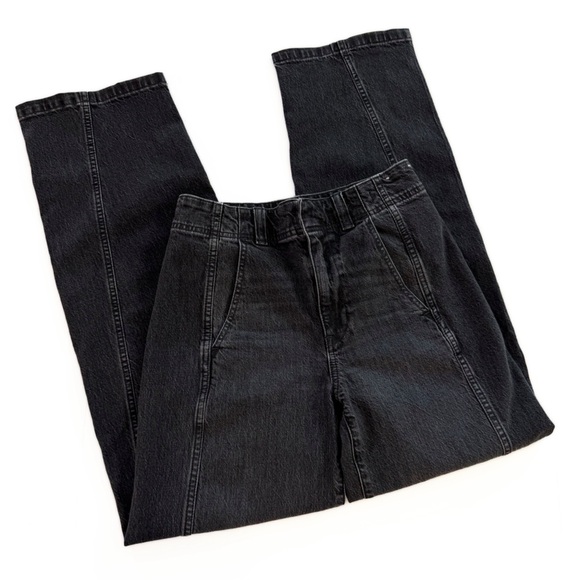 Madewell Denim - Madewell Jeans Womens 25 Washed Black Tapered Denim Trousers High Rise